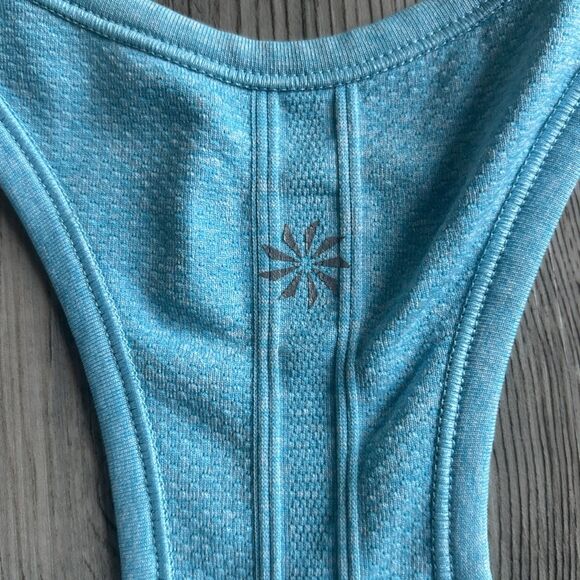 Athleta Blue Racer Back Tank With Rouched Front Size XL - Picture 7 of 7